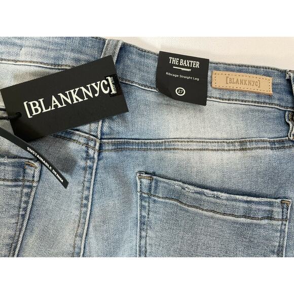 Blank NYC The Baxter Ribcage High Rise Fit Straight Leg Distressed Jeans Size 28 - Picture 7 of 9